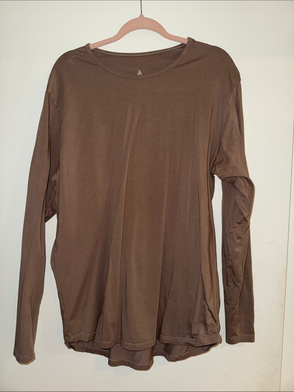 Men's Long Sleeve Crewneck Tee in Brown